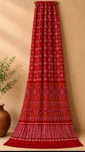 Sari Tradicional Indio de Seda Gajji Pura Ghatchola Bandhej Hecho a Mano para Bodas con Ricos Detalles Zari y Blusa - Product Image 2