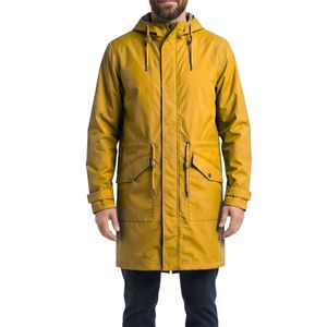 Traditional Safety Yellow High-Visibility Waterproof Breathable Mesh <b>Lined</b> Industrial Grade Workwear Rain <b>Coats</b> - Product Image 1