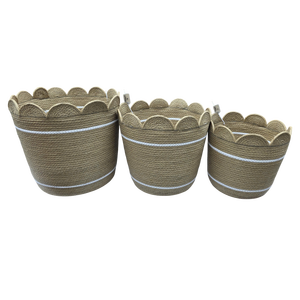 Macetas y Cestas de Almacenamiento Multifuncionales Hechas a Mano con Tela Tejida Ecológica, Floreros Plegables - Product Image 4