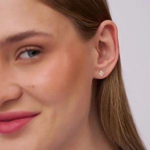Cleef Design Lab Grown Diamond 14k IGI Certified Brilliant Cut Trendy <b>Stud</b> <b>Earrings</b> Women's Fashion Jewelry Indian Supplier - Product Image 3
