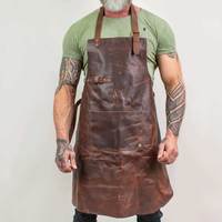 Tablier en cuir unisexe professionnel personnalisable pour usage intensif, design rustique pour les passionnés de grillades et de barbecue