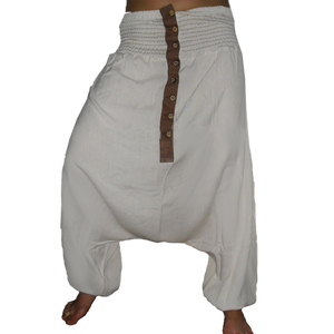 Pantalon sarouel à la mode spécialement conçu en conception de mouche à boutons et tissu écologique pour hommes en pantalon de couleur blanche - Product Image 1