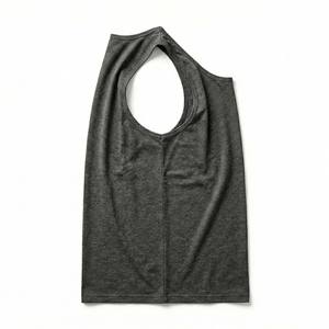 Débardeur de sport pour homme gris anthracite chiné, sans manches, pour entraînement, vêtement de fitness minimaliste en coton/bambou à séchage rapide, vente en gros - Product Image 3