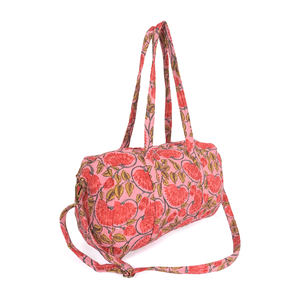 Bolsa de Lona de Algodón con Estampado Floral Hecha a Mano, Ligera, para Viajes, Gimnasio, Fin de Semana, con Correa de Hombro Ajustable - Product Image 1