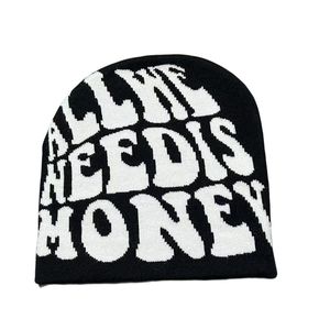 We Need Is Money <b>Beanie</b> 100% Acrylic Unisex Adult Street Style Winter Hat Adjustable Breathable <b>Waterproof</b> Geometric Pattern - Product Image 2