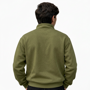 Sudadera Personalizada para Hombre con Cierre de Cremallera, Mezcla de Algodón y Felpa, Corte Holgado, Cuello Alto, Estilo Moderno Casual Urbano - Product Image 2