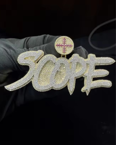 Custom Bail Letter Name Pendant 925 Silver Gold Plated Luxury Hip Hop Iced VVS Moissanite Men's GCI & IDGL Certified - Product Image 1