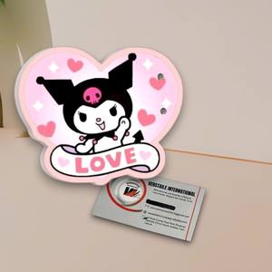 Paleta Magnética Acrílica para Extensiones de Pestañas con Diseño de Corazón Rosa, Kuromi, Hello Kitty y Flores con Diamantes - Product Image 1