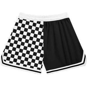 Pantalones Cortos Deportivos para Hombre con Diseño a Cuadros Los Ángeles, Estampado por Sublimación en Blanco y Negro, Pantalones Cortos de Boxeo y Streetwear en Blanco y Negro - Product Image 2