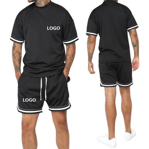 Conjunto de pantalones cortos deportivos para hombre, para crossfit, fitness, entrenamiento, correr, gimnasio y camiseta. - Product Image 6