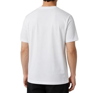 เสื้อยืดโอเวอร์ไซส์สีขาวสำหรับผู้ชาย แขนสั้น ผ้าฝ้าย คอกลม พิมพ์ลายโลโก้ที่อก สไตล์ลำลอง สตรีทแวร์ ทรงหลวม แฟชั่นเสื้อผ้าฤดูร้อน - Product Image 2