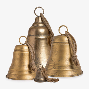 Juego de 6 Campanas Metálicas Extra Grandes Blancas, Campanas de Metal para Decoración Navideña, Campana Gigante para Trineo, Campana para Exteriores - Product Image 4