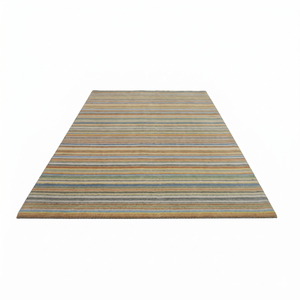 Alfombra DECORDEC Personalizada de Lana con Rayas Horizontales Multicolor Pastel, Ecológica, Antideslizante, de Pelo Medio para Sala de Estar, Hotel, Villa - Product Image 2