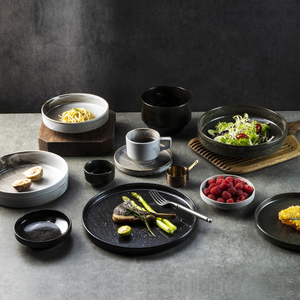 Vajilla Yayu para Servir en Restaurantes, Plato para Salsas, Ensaladas, Sushi, <span class=keywords><strong>Tapas</strong></span>, Tempura, Vajilla Glaseada, Plato de Color Negro Estilo Tailandés - Product Image 6
