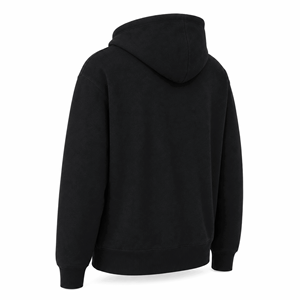 Sweat à capuche noir pour homme, coupe classique, avec cordon de serrage, 100% coton molletonné, poche, logo personnalisé, service OEM, vêtements d'hiver - Product Image 4