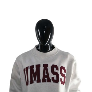 UMASS ASH GREY Hooded 100% Cotton Winter Men's Mock Neck Solid Pattern High Street Vintage Style Breathable Quick Dry - Product Image 2