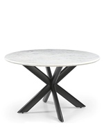 Table à manger ronde en marbre blanc, table pliante Lex