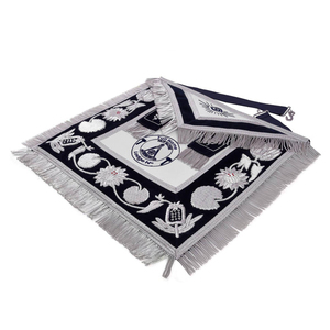 Delantal Masónico de Past Master para Logia Azul - Bordado a Mano Personalizable con Hilos Plateados y Terciopelo Azul, Venta al por Mayor Personalizada - Product Image 2
