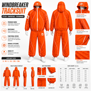 Conjunto Deportivo de Dos Piezas para Hombre, Personalizado, Bordado, de Invierno, 100% Poliéster, Impermeable y Cortavientos - Product Image 5
