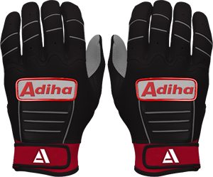 Gants de frappe de baseball personnalisés noirs antidérapants avec fermeture auto-agrippante pour softball, vente en gros, haute qualité, fabriqués par Adiha Impex - Product Image 1