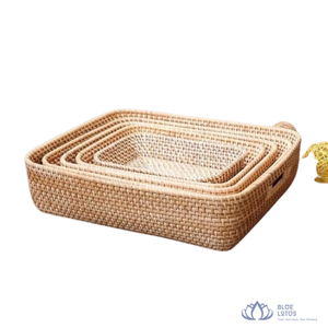 BEST SELLING Plateau de service rond pliable moderne en rotin tressé de qualité alimentaire pour le rangement de vaisselle et la décoration de table basse Vietnam - Product Image 1