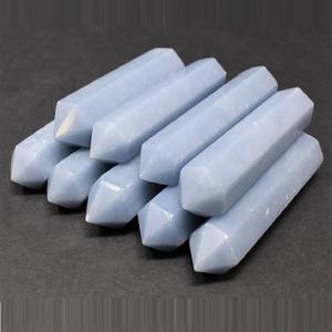 Torre de Cristal de Angelita Natural Tallada Plana con Punta Impresa, Pulida a Mano, Gema Azul para Meditación, Reiki y Chakra - Product Image 3