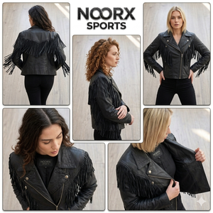 Custom Genuine Leather Fringe <b>Jacket</b> Women Vintage <b>Western</b> Biker Motorcycle Coat Black Tassel Leather <b>Jacket</b> Manufacturer - Product Image 3