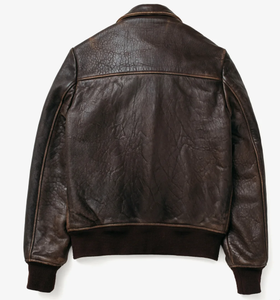 <b>Mens</b> Vintage Brown Genuine Leather Eco-Friendly Bomber <b>Jacket</b> Distressed <b>Flight</b> <b>Jacket</b> Ribbed Cuffs Hem Front OEM Service - Product Image 2