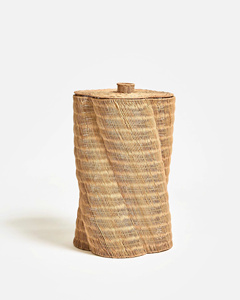 Handmade Rattan Storage <b>Basket</b> With Floral Lid Rattan Kid <b>Hamper</b> Wicker Organizer <b>Basket</b> Nursery Kids Room Playroom Montessori - Product Image 4