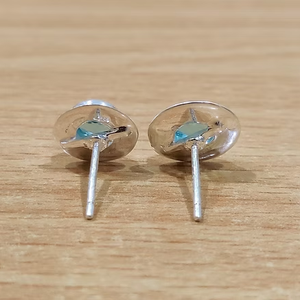 Trendy Ocean <b>Blue</b> Gemstone <b>Stud</b> <b>Earrings</b> 925 Silver Round Cut Elegant Everyday Jewelry - Product Image 3