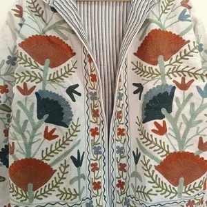 Handmade Suzani Velvet Jacket Embroidered Boho Winter <b>Coat</b> One Size Wholesale Bulk OEM ODM Factory Supplier - Product Image 3