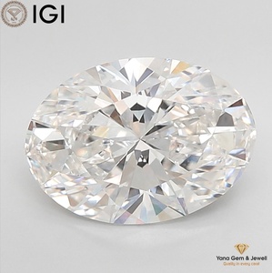 Diamant de laboratoire CVD de 5,00 carats, taille ovale, couleur F, clarté VVS1, certifié IGI, pour bague solitaire - Product Image 1