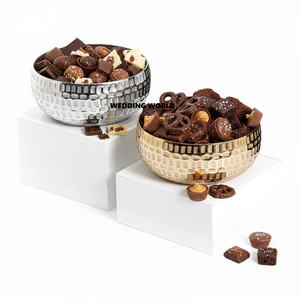 Bol à chocolat en métal avec base, forme ronde, décoration Ramadan, bol à bonbons, meilleure qualité, nouveau bol à chocolat élégant - Product Image 6