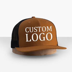 Gorra de malla unisex de 5 paneles personalizada OEM al por mayor, de alta calidad, transpirable, con visera plana, gris jaspeado, logotipo bordado en 3D y lazo de perlas. - Product Image 1