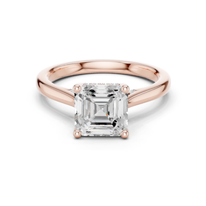เครื่องประดับคลาสสิกสำหรับสาวๆ ทำจากทองคำกุหลาบ 14k ประดับเพชรทรง Asscher คุณภาพเยี่ยม เพาะเลี้ยงในห้องปฏิบัติการ เหมาะสำหรับแหวนหมั้นหรือแหวนแต่งงาน - Product Image 1