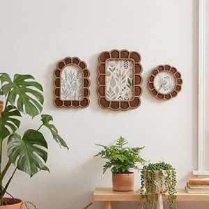 Arabic Pattern Eco-Friendly Wooden Photo <b>Frame</b> Natural Rectangle Handmade Vintage Lightweight Durable <b>Wall</b> Mount Home Decoration - Product Image 2