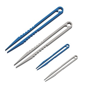 1pc <b>Mini</b> Titanium Alloy Tweezers Kit for Outdoor Travel Industrial Titanium Tweezers for EDC and Multipurpose Use TC4 Titanium - Product Image 1