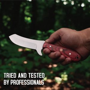 Couteau de boucher artisanal en acier D2 de qualité industrielle OEM pas cher 8,5 pouces |   Couteau de chasse et de plein air à lame pleine longueur avec étui en cuir - Product Image 2