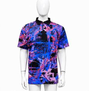 Men's Short Sleeve Casual Shirt With Abstract Print Quick Dry Polyester Button <b>Down</b> Collar Regular Fit Summer Wear - Product Image 1