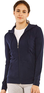 Sweat-shirt à capuche zippé à manches longues pour femme, en molleton doux et confortable, avec cordon de serrage à la capuche, poches avant, tenue décontractée - Product Image 4