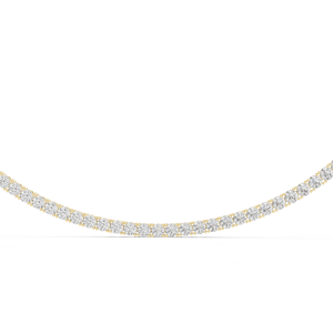Collar clásico de cadena tipo tenis de oro amarillo de 18 quilates adornado con diamantes redondos cultivados en laboratorio para fiestas, bodas y compromisos. - Product Image 6