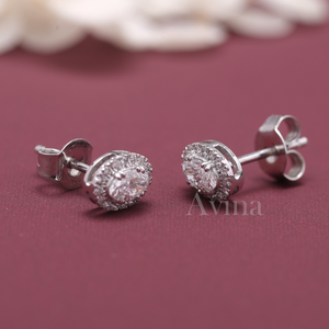 IGI Certified Lab Grown Diamond Oval Halo Stud <b>Earrings</b> Solid 925 Sterling Silver Oval Cut Diamond Cluster <b>Earrings</b> - Product Image 4