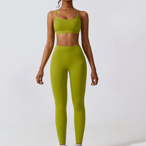 Ensemble de sport 2 pièces pour femme : soutien-gorge de sport et legging taille haute, haute qualité, respirant et écologique - Product Image 6