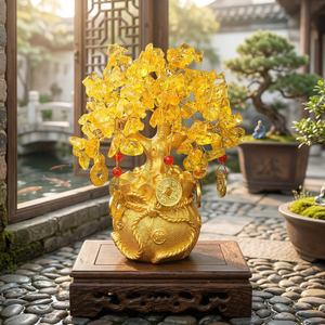 Árbol de Citrino Pulido y Duradero, Árbol del Dinero, Feng Shui - Product Image 5