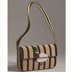 Sac à bandoulière perlé à la main tendance, sac à main de luxe pour femme, sac à main de créateur brodé fait main, édition premium - Product Image 1