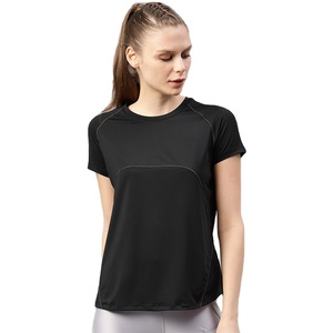 เสื้อยืดแฟชั่นสีดำสำหรับผู้หญิงเสื้อยืดทรงหลวมคอกลมเสื้อครอปออกแบบได้ตามต้องการ - Product Image 6