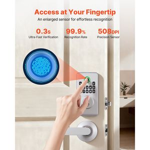 Serratura Intelligente per Porta con Impronta Digitale, Design Ergonomico e Controllo tramite App Tuya - Product Image 3