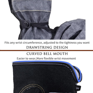 Heavy Duty Goatskin Leather Made TPR Impact Cold Resistant Safety <b>Gloves</b> Full Finger Hot Selling Safety <b>Gloves</b> - Product Image 6