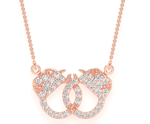 Colgante de Corazón para Enamorados con Cristales de Estrás, Chapado en Oro de 18K, Aleación, Amuleto Romántico, Joyería Unisex para Bodas - Product Image 2