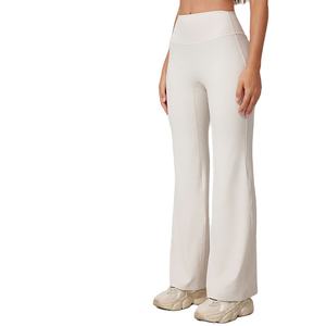 Leggings Acampanados para gimnasio, mallas elásticas con bloques de color para mujer, tela personalizada y opciones de embalaje - Product Image 1